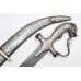Handmade Dagger Knife Damascus Steel Blade Silver Bidari Tiger Face Handle - 15